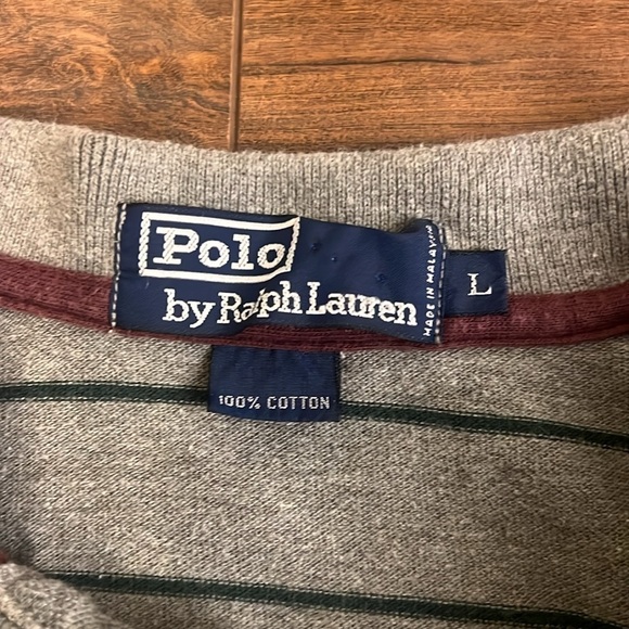 Polo Ralph Lauren Blue Label Men's Cotton Blue And Grey Striped Shirt, Sz. L. - Picture 2 of 7